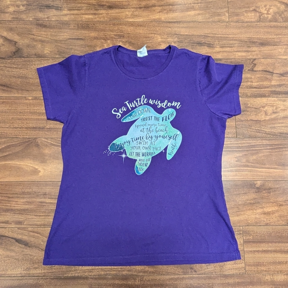 Purple Sea Turtle Graphic T-Shirt